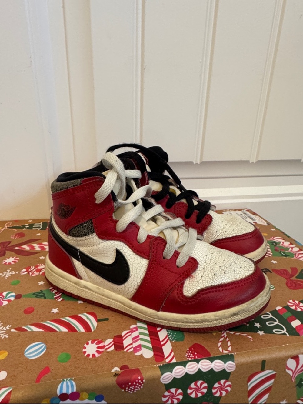 Nike Kids Black/Red/White High-Top Sneakers